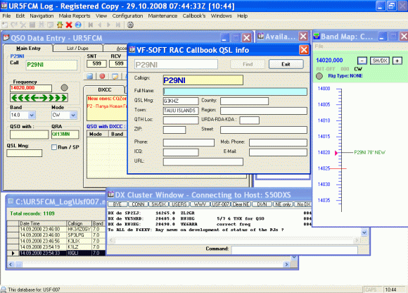 Main program window